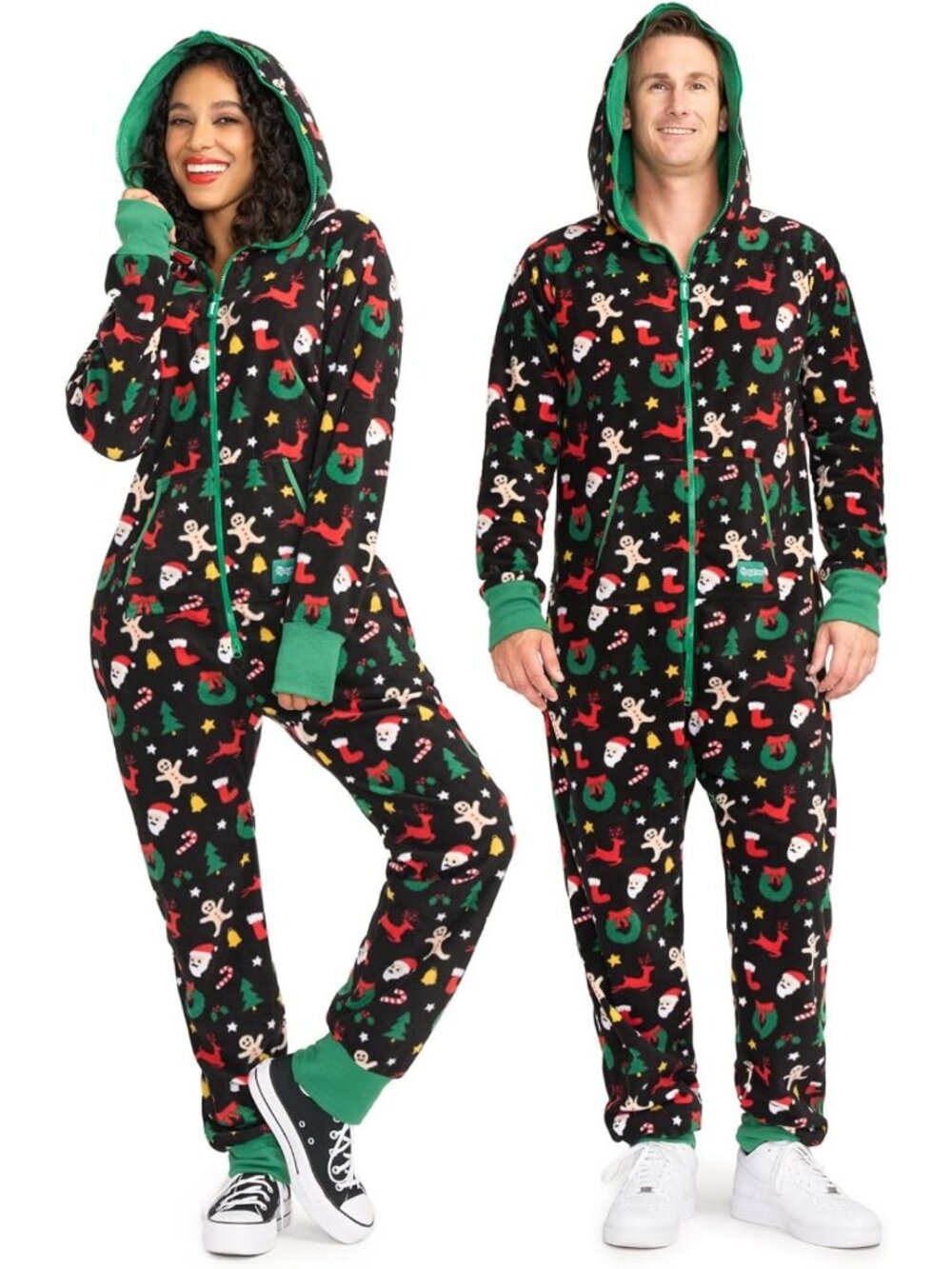 Cozy Unisex Christmas Onesies for Adults - Fun Matching Holiday Jumpsuits with